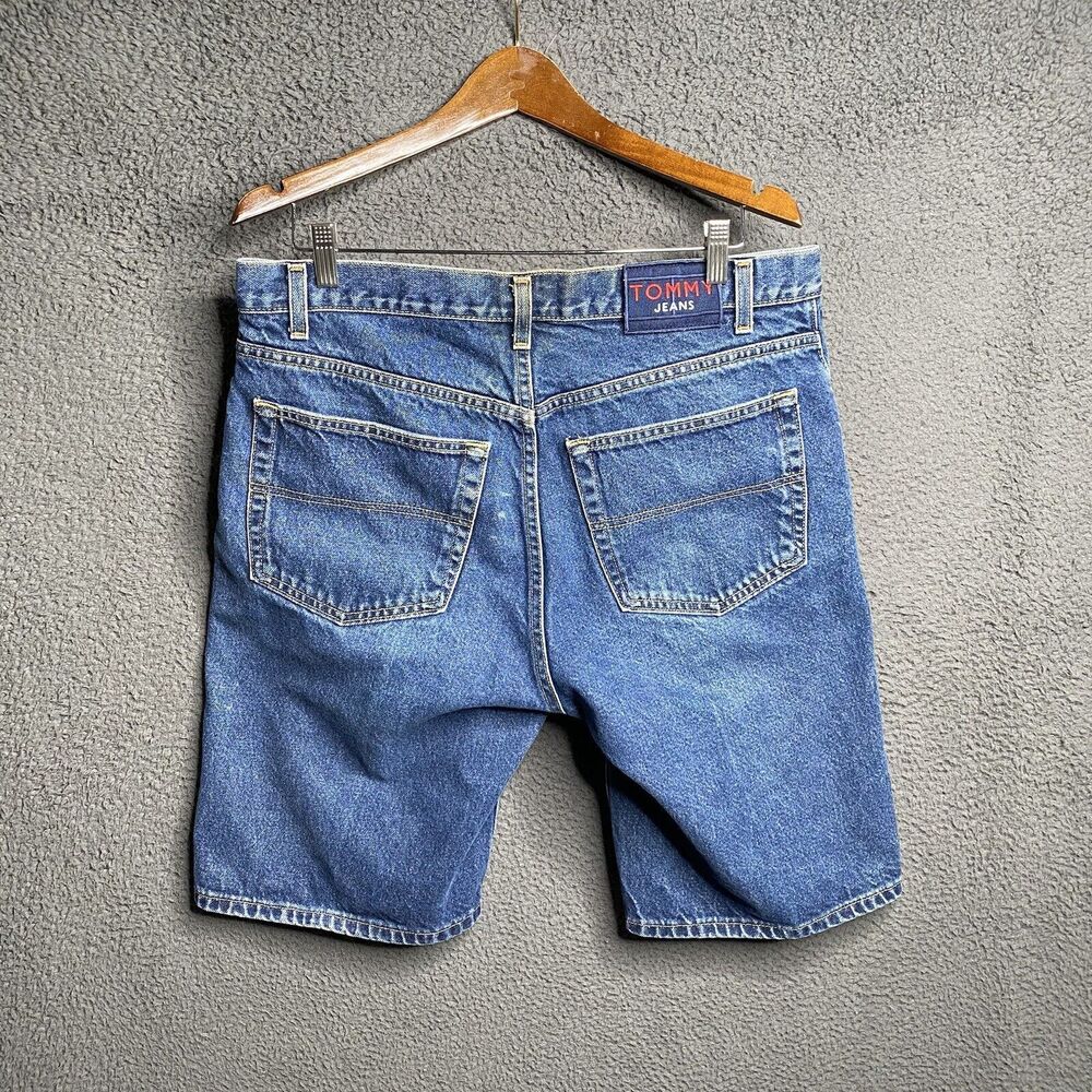 Vintage Tommy Hilfiger Shorts Mens 36 X 10" Denim Jorts Baggy Skater USA Made